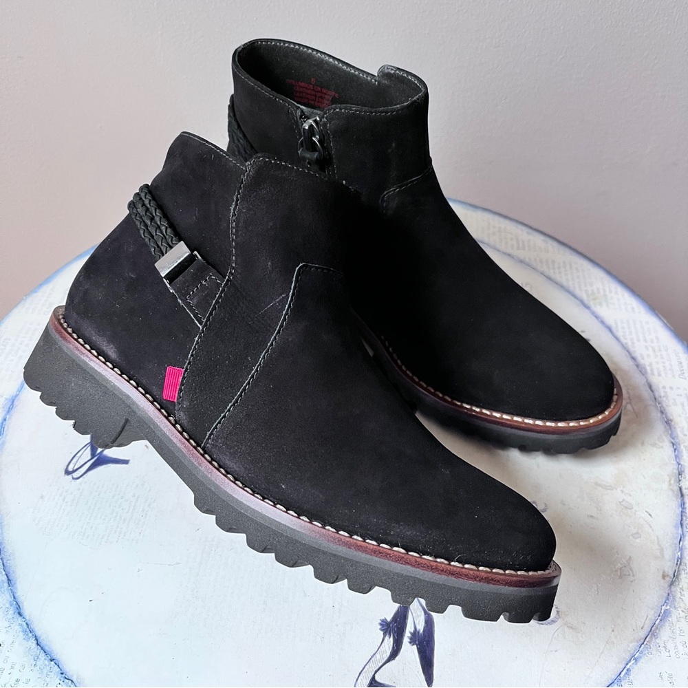 Marc Joseph Columbus CR Bootie Black Suede Ankle Boots Size 5